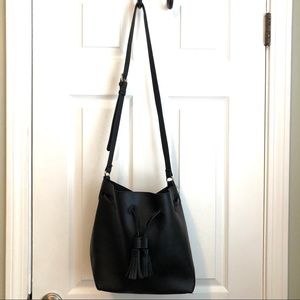Black leather bag
